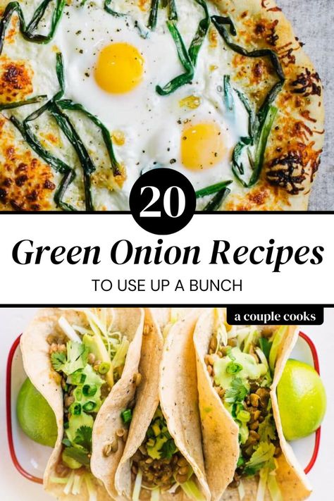 Here are all the best green onion recipes for using up a bunch! There are so many ways to use this fresh and tasty onion. #greenonion #recipes #greenonionrecipes Green Onion Recipes, Best Spinach Dip, Green Onions Recipes, Cilantro Recipes, Delicious Pizza Recipes, Recipe Hacks, Pizza Salad, Cilantro Lime Sauce, Creamy Potato Salad