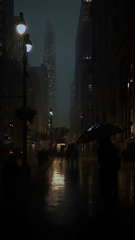 City Aesthetic Night, Rainy City, Rainy Day Aesthetic, Dark City, Night Scenery, Dark Paradise, Aesthetic Background, Feb 8, Black Aesthetic Wallpaper