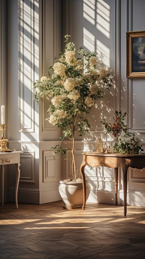 A French-Style Minimalist Home Interior French Home Entryway, Classic European Interior Design, French English Interior Design, French Chateau Style Interiors, French Chateau Office, Vintage French Home Decor, French Vintage Interior, French Chateau Interior Design, French Manor Decor