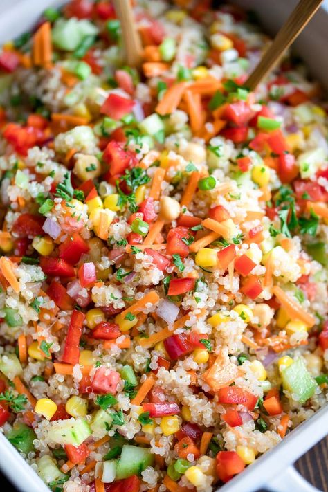 Rainbow Quinoa Salad - Vegan + Gluten-Free - Peas and Cerayons Easter Quinoa Salad, Quinoa Peas, Recipe Bowls, Salad Lovers, Salad Buffet, Salad Quinoa, Cook Quinoa, Quinoa Salad Recipe, Quinoa Bowls