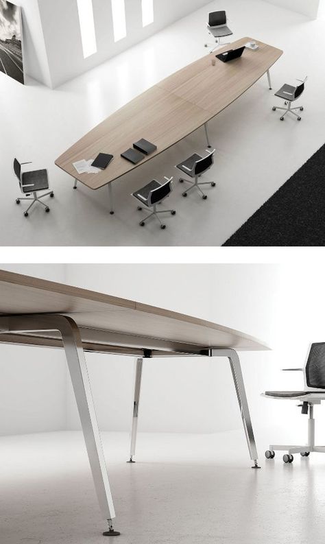 Rectangular wooden meeting table XF MEETING by FAMO | #design Daniel Korb: Wooden Meeting Table, Manager Desk, Manager Office, Meeting Table, Wall Table, Elegant Furniture, Household Furniture, Room Tables, Conference Table