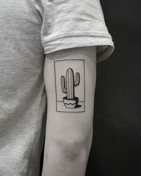 Tattoo Cactus, Tattoo Circle, Cactus Tattoo, Kunst Tattoos, Circle Tattoos, Coffee Tattoos, Shark Tattoos, Line Art Tattoos, Forearm Tattoo Men