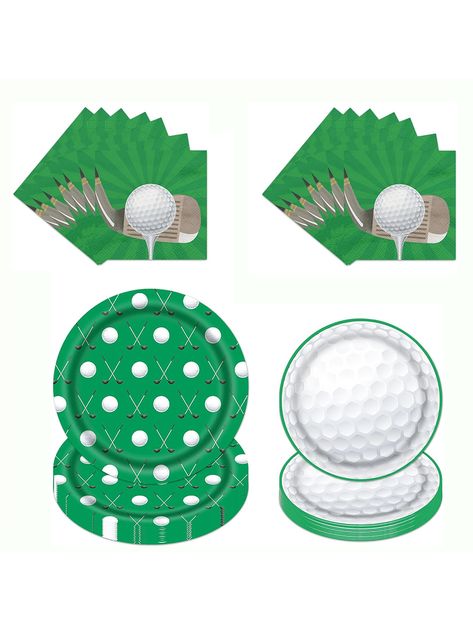 10pcs/20pcs Golf Party Supplies Sports Theme Golf Party Tableware Set Golf Theme Paper Plates Napkins For Birthday Party Decorations , For Halloween Or Christmas Party Multicolor    Paper     Kitchen & Dining, size features are:Bust: ,Length: ,Sleeve Length: Decorations For Christmas Party, 40th Birthday Men, Leaving Party, Decorations For Halloween, Paper Kitchen, Par Tee, Golf Party, Golf Theme, Party Sale