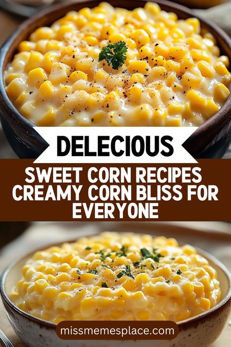 Embrace the sweetness of corn with our delectable creamy corn bliss recipes that cater to all tastes! From creamy corn casseroles to savory corn bakes, these dishes are a celebration of flavor and comfort. Each recipe is easy to follow, making it accessible for cooks of all skill levels. Whether it's a weeknight meal or a special occasion, these sweet corn recipes will elevate your dining experience. Discover how creamy corn can become the star of your next meal! Corn Casseroles, Canned Corn Recipes, Sweet Corn Casserole, Creamy Corn Casserole, Easy Corn Casserole, Sweet Corn Recipes, Corn Recipes Side Dishes, Corn Side Dish, Canning Sweet Corn