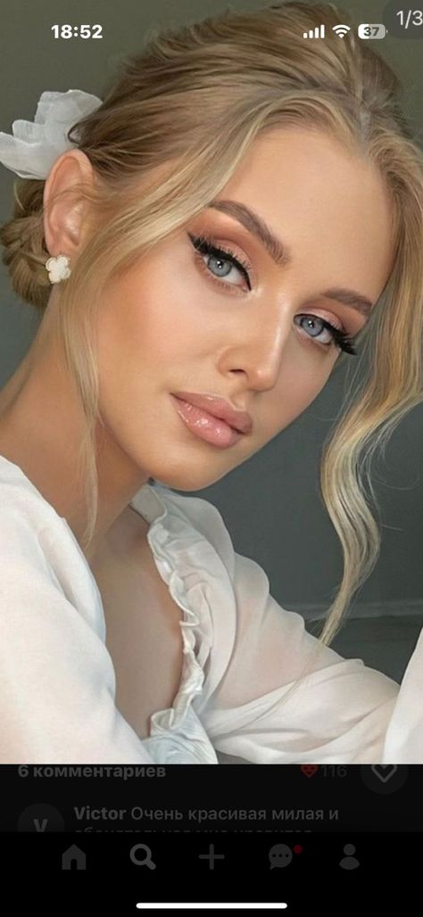 Ethereal Wedding Makeup Blue Eyes, Soft Glam Makeup Blonde, Wedding Makeup For Round Face, Wedding Makeup For Blue Eyes Blonde Hair, Soft Glam Makeup Blue Eyes, Soft Glam Bridal Makeup Blue Eyes, Bride Makeup Blonde, Wedding Makeup Blue Eyes, Bridesmaid Makeup Blue Eyes