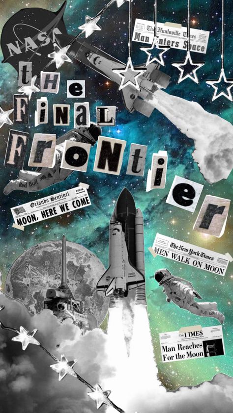 space: the final frontier. #space #outerspace #astronaut #astronomy #rocketship #aesthetic #stars Rocketship Aesthetic, Space Exploration Aesthetic, Space Astronaut Aesthetic, Aerospace Engineering Aesthetic, Retro Space Aesthetic, Career Manifestation, Space Tourism Posters, Space Collage, Aesthetic Stars