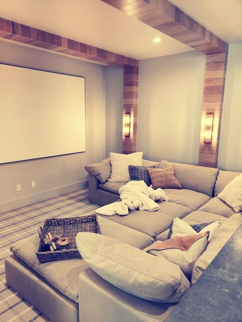 [Ad] 76 Home Theater Ideas For Basement Family Room Tricks You Never Thought Of #hometheaterideasforbasementfamilyroom Basement Remodel Movie Room, Dream Movie Room, Upstairs Lounge Area, Cozy Movie Room Ideas Comfy Couches, Basement Family Room Design Ideas, Movie Basement Ideas, Bonus Room Movie Theater, Teen Hangout Room Ideas For Bonus Room, Basement Rooms