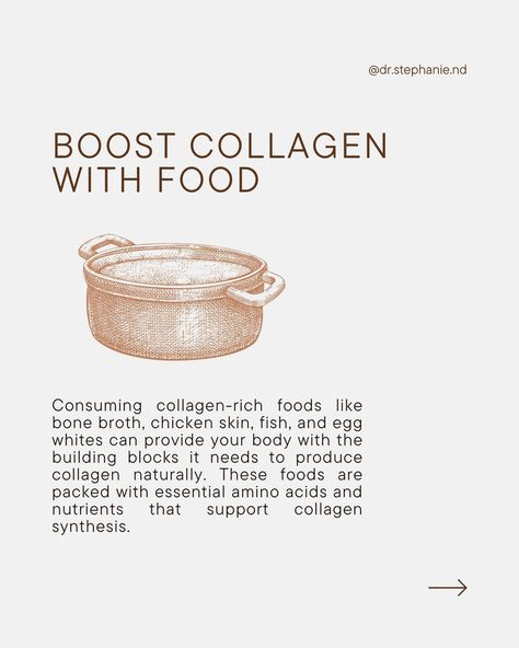 How can you boost collagen in your skin naturally? ✨ Here are some of my favorite ways to increase collagen production in the skin and promote a healthy, beautiful glow. Fuel your body with collagen-rich foods like bone broth and fish, and supplement with amino acids and vitamin C for extra support. Enhance collagen production with microneedling, skincare packed with retinoids and peptides, and rejuvenating light therapy. 🩵 To get personalized care or to book a microneedling session wit... Collagen Foods, Collagen Boosting Foods, Witchy Ideas, Collagen Rich Foods, Collagen Recipes, Boost Collagen, Iv Therapy, Collagen Supplements, Collagen Peptides