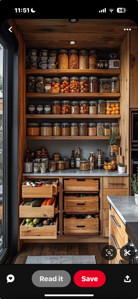 Canning Shelving Ideas, Canning Room Ideas, Western Pantry, Canning Storage Shelves, Canning Kitchen Layout, Canning Kitchen Ideas, Cottagecore Pantry, Homestead Kitchen Design, Canning Closet