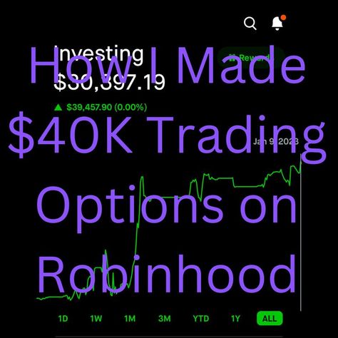 How I Made $40K Trading Options on Robinhood Robinhood Investing, Stock Options Trading, Trading Options, Stock Options, January 2023, Option Trading, Day Trading, Read More, Finance