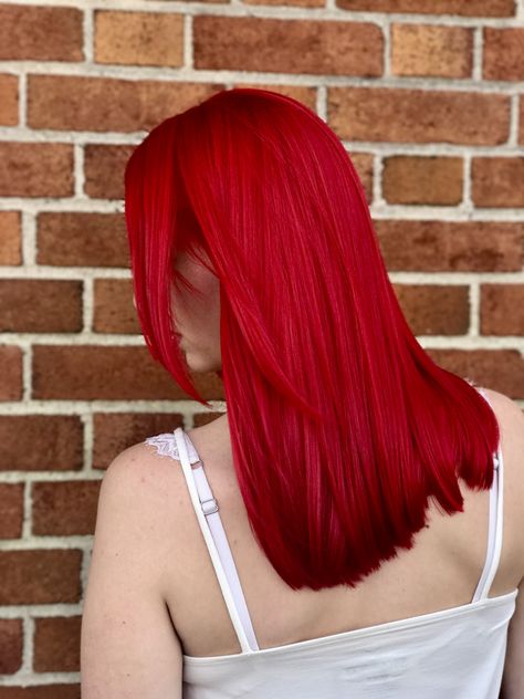 Bright Red Hair Pale Skin, Red Vibrant Hair, Blood Red Hair Color, Vivid Red Hair, Vibrant Red Hair Color, Alternative Hair Color, Bright Red Hair Dye, Orange Hair Color Ideas, Bright Red Hair Color