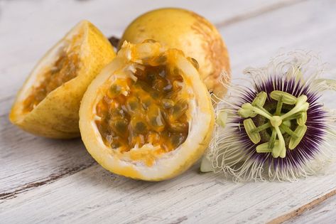 Maracuja,passion fruit over white background Persimmon, Passion Fruit, White Background, Fruit, White