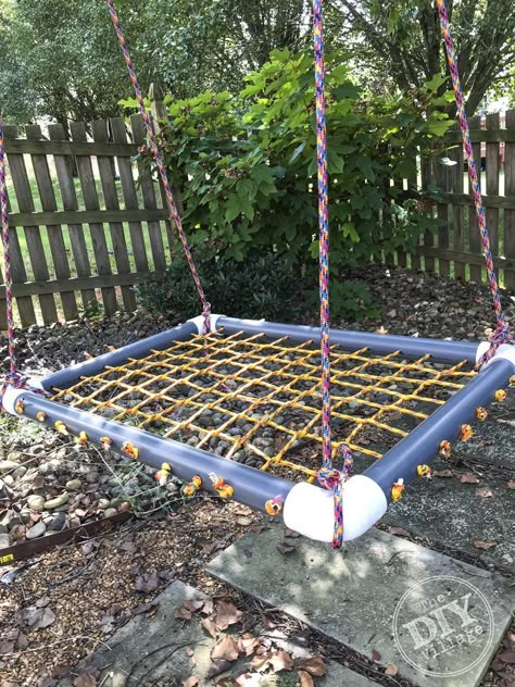 DIY Platform Swing Tutorial - The DIY Village Cane Outdoor Furniture, Outdoor Swings, Snap Dragon, Diy Swing, Play Area Backyard, Diy Hammock, Outdoor Play Areas, Diy Playground, Play Ground