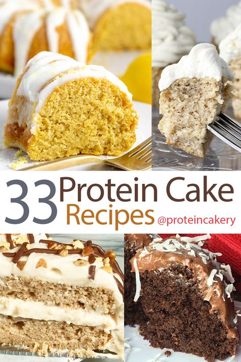 Healthy Protein Cake Recipes, Protein Pound Cake, Recipe With Protein Powder, High Protein Cake Recipes, Protein Cakes, Protein Breakfast Cake, Whey Protein Desserts, Healthy Protein Cake, Protein Powder Baked Goods