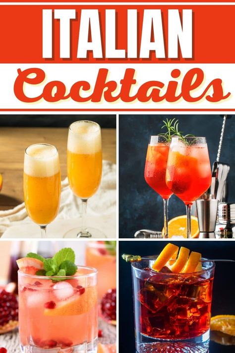 Cocktails That Pair With Pasta, Drinks With Italian Food, Cocktails For Italian Food, Cocktails With Italian Food, Italian Themed Cocktails, Italian Party Drinks, Cocktails That Go With Pasta, Italian Mixed Drinks, Cocktails That Go With Pizza