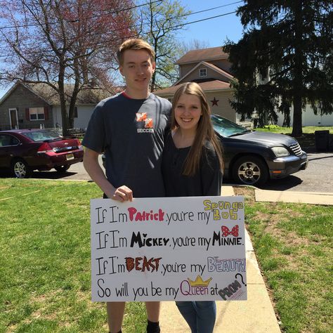 Disney Promposal Spongebob Promposal, Moana Promposal, Lightning Mcqueen Promposal, Beauty And The Beast Homecoming, Disney Promposal Ideas, Disney Promposal, Fishing Promposal, Promposal Ideas For Him, Prom Signs