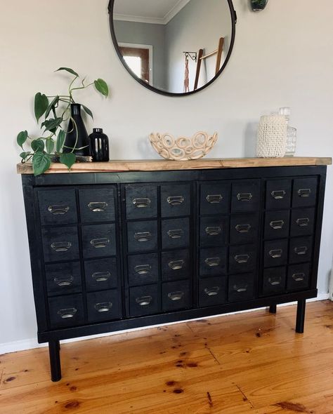 Apothecary cabinet made using cube unit | Bunnings Workshop community Ikea Cubes, Upcycled Cabinet, Apothecary Chest, Build A Frame, Cube Unit, Apothecary Cabinet, Wood Scraps, Liquid Nails, Free Furniture