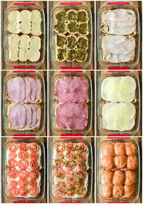 Picnic Sliders, Cold Slider Sandwiches, Pesto Sliders, Italian Picnic, Family Picnic Food, Italian Sliders, Sliders Recipes Hawaiian Rolls, Perfect Picnic Food, Sandwich Vegetarian