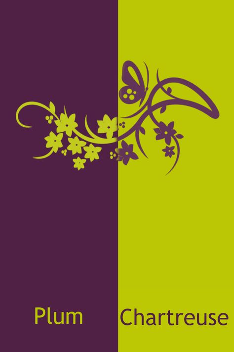 Chartreuse & Plum • Purple Lime Green Matching Colours, Chartreuse Color Combinations, Chartreuse Aesthetic, Chartreuse Color Palette, Interior Trees, Colour Wheel Combinations, Print Motifs, Colours That Go Together, Hair Change