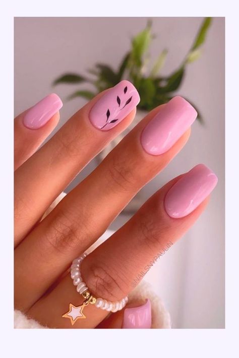 Short Pink Nails, Nails Flower, Cute Pink Nails, Simple Fall Nails, Nails Yellow, Cute Short Nails, Super Cute Nails, Square Nail Designs, Spring Nail Colors