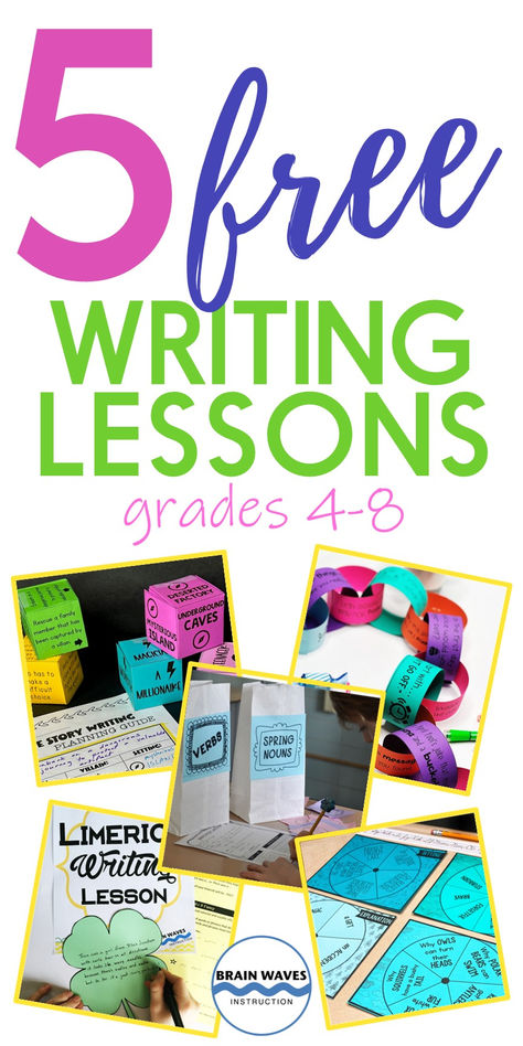 Teachers - if you're on the hunt for fun and engaging creative lesson ideas, then you're going to love this round up of the 5 best writing lessons for upper elementary and middle school students. You'll find links to download 5 free writing lessons. Students will complete engaging lessons on adventure writing, poetry writing, myth writing, and you'll even find a collection of free writing prompts. Check out all the writing freebies! Informational Writing Middle School, Writing Exercises For Middle School, Writing Projects Middle School, Teaching Writing Middle School, Adventure Writing, English Creative Writing, Creative Writing Lesson, Free Writing Prompts, Fun Writing Activities