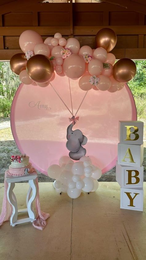 Elephant Themed Baby Shower Ideas Girl, Cute Girl Baby Shower Themes, Dusty Pink Baby Shower Ideas, Mini Baby Shower Ideas, Spring Time Baby Shower Ideas, Baby Shower Themes For A Girl, Unique Baby Shower Themes For A Girl, Adornos Baby Shower, Baby Shower Ideas For A Girl