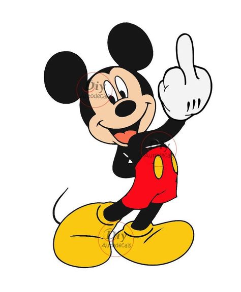 Mickey Mouse Flipping Off, Mickey Mouse Middle Finger, Middle Finger Images, Boy Disney Characters, Goofy Mickey Mouse, Disney Characters Quotes, Finger Cartoon, Geometric Tattoo Leg, Flipping The Bird