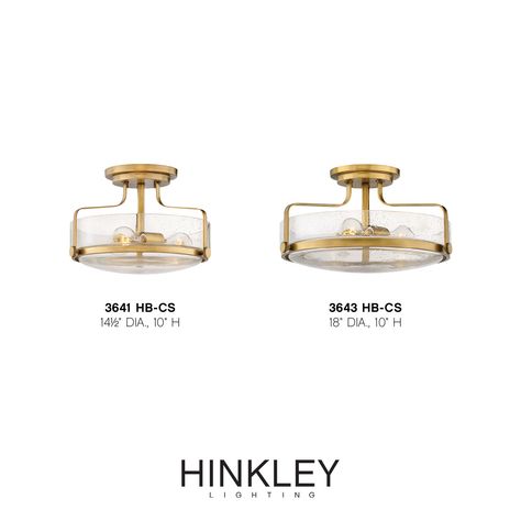 Hinkley Harper Heritage Brass 15 Inch Three Light Semi Flush Mount 3641hb Cs | Bellacor Hill View, Heritage Brass, Unique Opal, Semi Flush Lighting, Decorative Knobs, Flush Mount Light, Semi Flush Mount Lighting, Mount Light, Seeded Glass