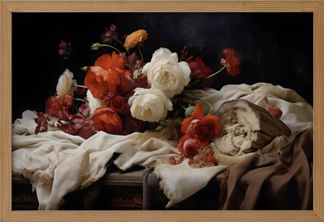 Victorian Still Life Red and White Roses Art Print White Roses Art, Victorian Still Life, Roses Art, Red And White Roses, Rose Art, Vintage Art Prints, Life Photography, Still Life Photography, White Roses