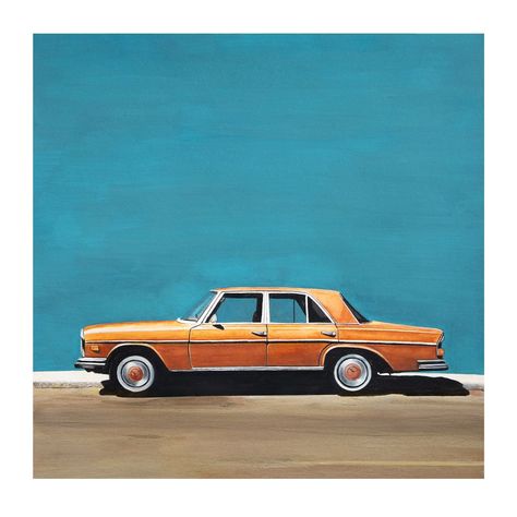 Going Nowhere Art Print - 20x20 Square / White Border / White Frame -  #20x20 #Art #Border #Frame #Print #Square #White Vintage Car Painting Acrylic, Retro Car Painting, Abstract Car Painting, Car Painting Ideas, Car Illustration Art, Vintage Car Painting, Car Painting Canvas, Vintage Car Illustration, Retro Car Art