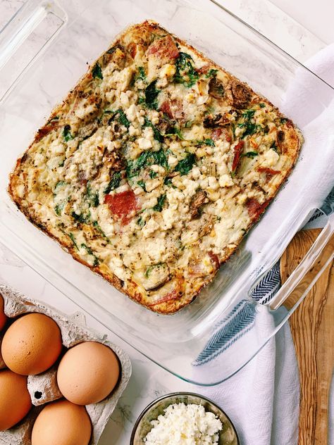 Egg White Oatmeal Bake, Bacon Egg Bake, Egg White Bake, 40 Days And 40 Nights, Egg White Oatmeal, Ground Turkey Casserole, Turkey Casserole, Healthy Veggie, Veggie Omelette