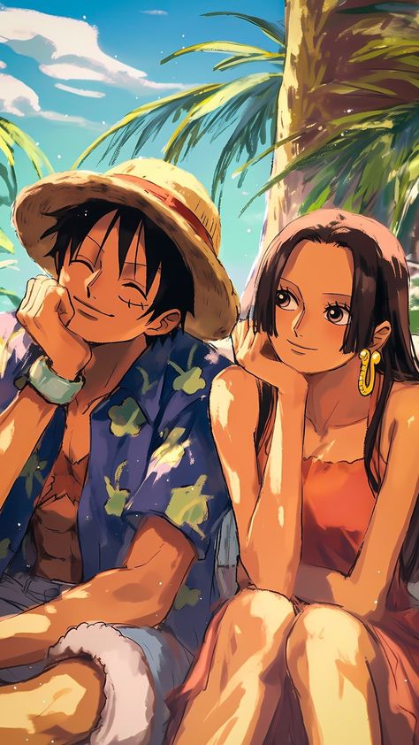 Luffy X Boa Hancock, Luffy And Hancock, One Piece Wallpaper, Anime Animation, Bleach Anime Art, One Piece Wallpaper Iphone, One Peice Anime, Seven Deadly Sins Anime, Anime Cover Photo