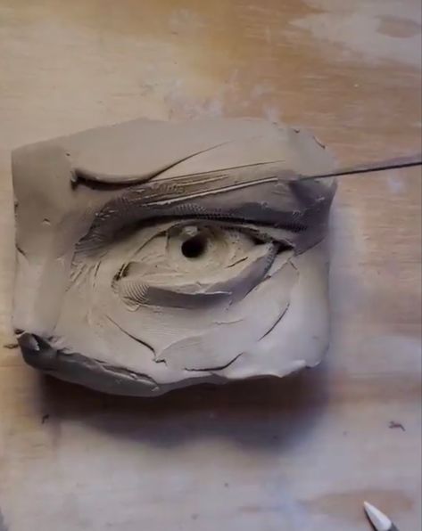 Sculpted Eyes, Clay Eyes, Ceramic Eyes How To Make, Sculpting Eyes, Clay Eye, Eye Clay, Eye Sculpture, Face Sculpture, Clay Eyes Tutorials