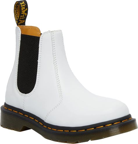 Dr. Martens Unisex 2976 Chelsea Boot link has black & other different colors 2976 Platform Chelsea Boots, Doc Marten Chelsea Boot, 2976 Chelsea Boots, White Doc Martens, Dr Martens White, Dr Martens Womens, Platform Chelsea Boots, Fashion Shoes Flats, White Boots