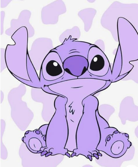 Purple Images Aesthetic, Purple Stitch Wallpaper, Purple Disney Characters, Roxo Aesthetic, Purple Cartoon Characters, Angel Lilo And Stitch, Purple Stitch, Yoda Drawing, Purple Cartoon