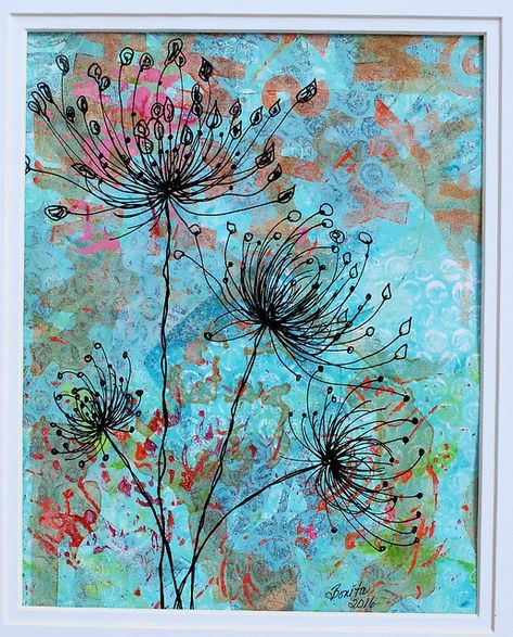 Gelatin Print - Springtime Designs | Monoprint created on Ge… | Flickr Gelli Plate Watercolor, Gelli Plate Printing Collage, Gel Printing Art, Gelli Plate Printing Ideas, Gel Printing Ideas, Gel Plate Printing Ideas, Geli Print, Gel Plate Printing, Gel Prints