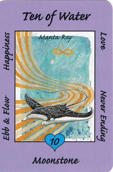 10. Water (Manta Ray) Australian Animal Tarot Deck.  Love & Happiness – Good family. Flow with the universe. Symbolism Meaning, Animal Tarot, Good Family, Oracle Tarot, Pagan Witchcraft, Angel Cards, Water Element, Manta Ray, Australian Animals