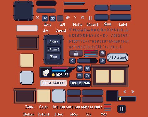 Gui Game Design, Pixel Art Website Design, Pixel Art Inventory, Game Gui Design, Pixel Art Card Game, Pixel Art Ui Design, Pixel Ui Design, Bit Art Pixel, Pixel Art Game Design