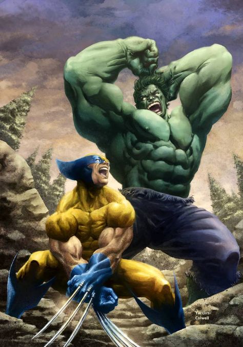 Wolverine Vs Hulk, Ripped Abs Workout, Abs Workout For Men, Hulk Vs Wolverine, Wolverine Artwork, Wolverine Comic, Hulk Art, Wolverine Art, Marvel Superheroes Art