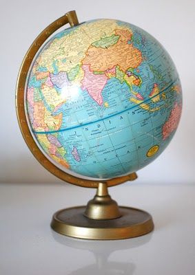 vintage globe...I want to put star stickers on all the countries I've been to. Rotating Globe, Desk Globe, Cute School Stationary, Urban Cottage, Vibe Check, Map Globe, Stationary School, Star Stickers, Vintage Modern