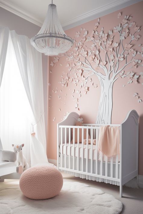 99 Beautiful and Cute Girls Baby Nursery Ideas - In The Playroom Kids Room Diy Decor, Princess Nursery Theme, Gold Baby Nursery, Room Diy Decor, Organization Nursery, Pink Baby Nursery, Furniture Nursery, Nursery Boho, Wall Decal Nursery