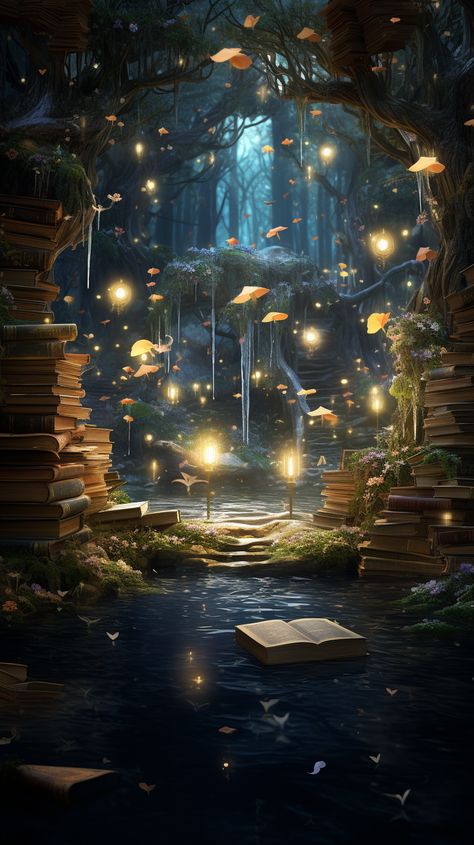 Magic Core Aesthetic, Enchanted Library Aesthetic, Dreamy Bookstore, Magic Library Aesthetic, Steampunk Library, Library Magic, Magical Wallpaper, Enchanted Library, Midnight Summer Dream