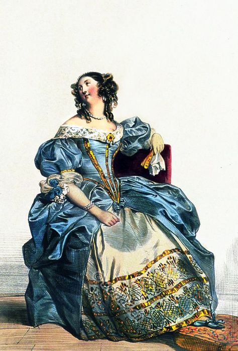 Louis XIV fashion. Court dress. French Ancien Régime. Baroque Fashion 17th Century, 17th Century Hairstyles, 17th Century Fashion Women, 1600 Fashion, 17th Century Dress, 17th Century Clothing, Baroque Dress, 17th Century Fashion, Fashion Timeline