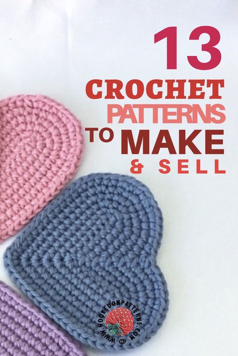 Crochet Projects To Sell, Crochet Craft Fair, Crochet Project Free, Quick Crochet Projects, Crochet Hearts, Cozy Crochet Patterns, Quick Crochet Patterns, Easy Crochet Projects, Crochet Business