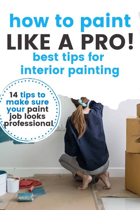 How to paint walls like a pro! This guide for beginners will go over how to choose your paint, what brushes or rollers to use, how to do trim and ceilings, fast and step by step instructions. #painting #diyhomeimprovement #diydecor #interiorpainting Interior Wall Painting, Painting Walls Tips, Paint A Wall, Interior Painting Tips, Paint Like A Pro, Paint Walls, Paint Your House, Wall Painting Techniques, Choosing Paint