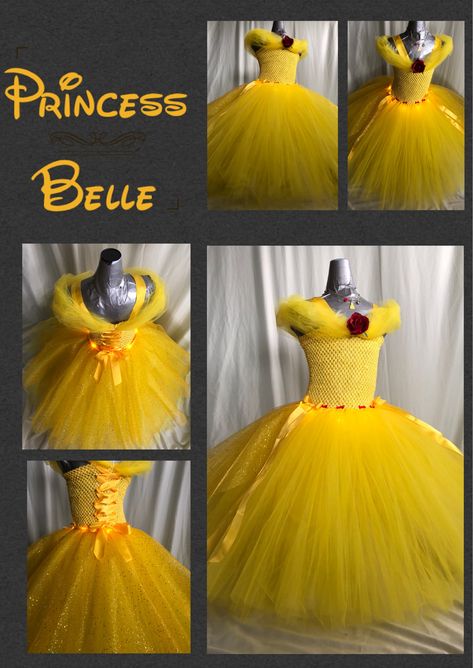 Princess tutu dress Belle Costume Diy, Belle Tutu, Princess Belle Costume, Tulle Fashion, Diy Tulle, Beauty And The Beast Theme, Bridesmaid Photoshoot, Princess Tutu Dress, Tulle Tutu Dress