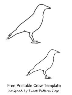 Crow Outline Template Free Primitive Stencils, Crow Template, Crow Outline, Outline Template, Bird Template, Outline Images, Crow Tattoo, Shape Templates, Stencils Printables