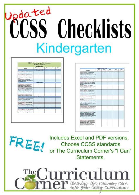 Updated Kindergarten Checklists - CCSS AND I Cans Ckla Kindergarten, Kindergarten Checklist, Core Knowledge, Common Core Kindergarten, Elementary Lesson Plans, I Can Statements, 6th Grade Ela, Common Core State Standards, 5th Grade Math