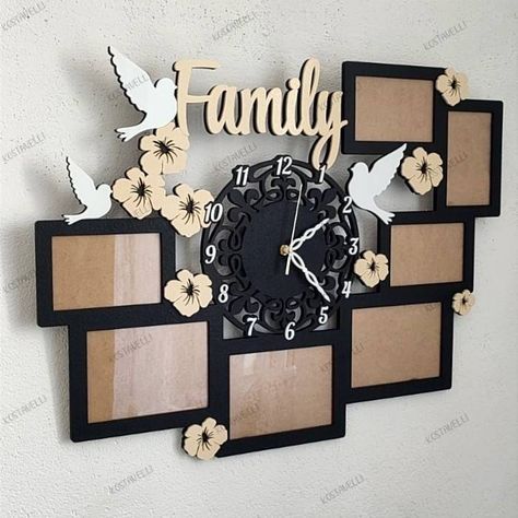 "Family photo clock picture frame collage wall art decor Anniversary Birthday Wedding Housewarming gift Family Friends Christmas New Year St Nicholas gift 🎁" Picture Frame Collage Wall, Frame Collage Wall, Picture Collage Frame, Clocks Diy Crafts, Picture Frame Collage, Frame Wall Collage, Family Collage, Photo Clock, Frame Collage