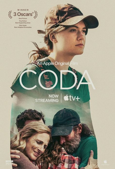 CODA (2021) poster by Kirvy Coda Movie, Best Supporting Actor, Magnum Opus, Comedy Films, Streaming Tv, Good Movies, Movie Tv, Actors, Film